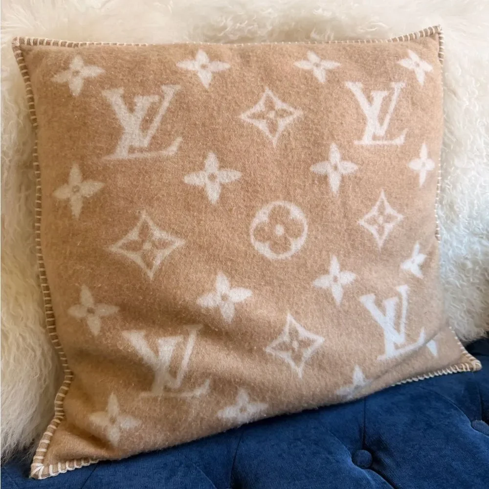 Louis Vuitton Cushion Neo Monogram Cushion Wool & Cashmere Beige
